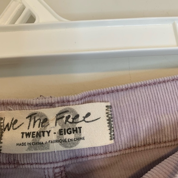 Flaw We The Free People Sun Chaser High Waist Corduroy Lilac Pants Size 28 - Picture 6 of 10